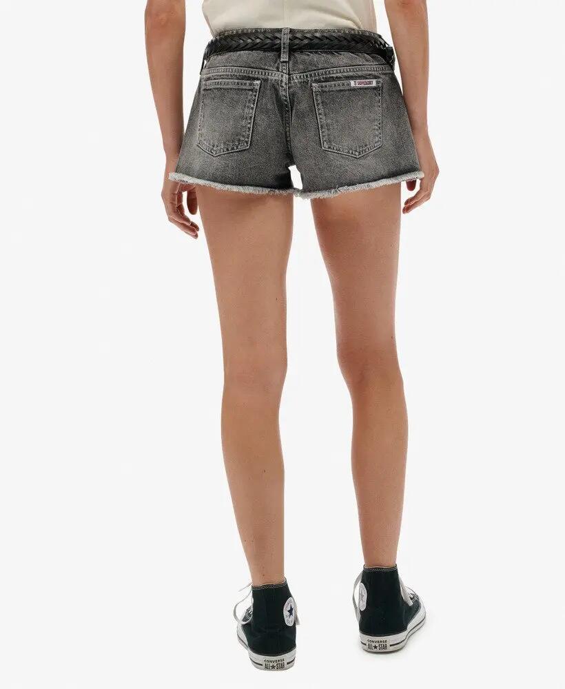 superdry Low Rise Denim Hot Shorts van biologisch katoen — Vintage Black Denim 5/7