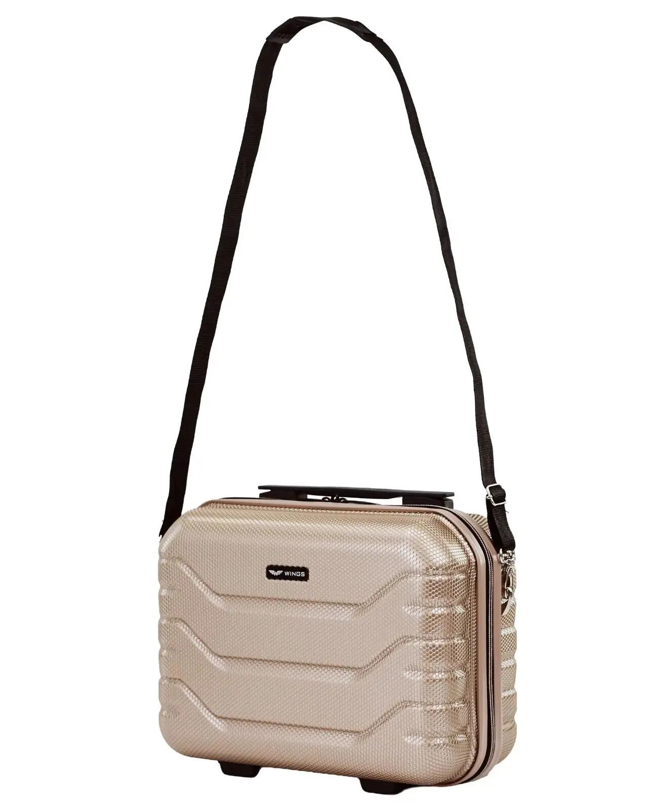 Wings CRAKE reiskoffer met toilettas 14" CHAMPAGNE 6/10