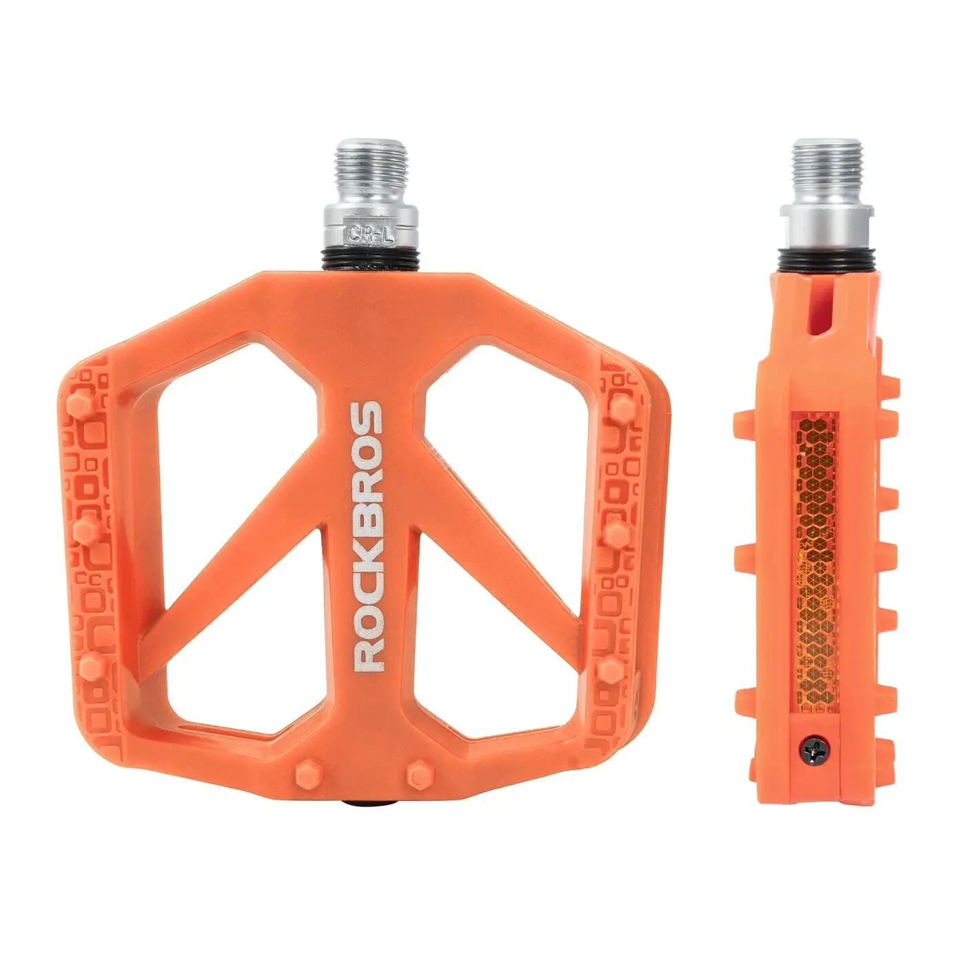Pédales vélo plates en nylon antidérapantes avec réflecteurs ROCKBROS 2/2