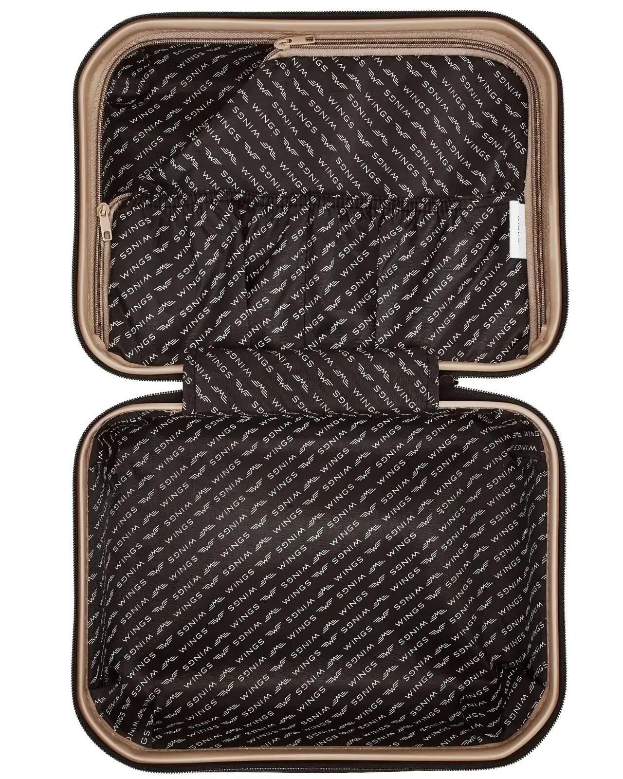 Wings CRAKE reiskoffer met toilettas 14" CHAMPAGNE 10/10