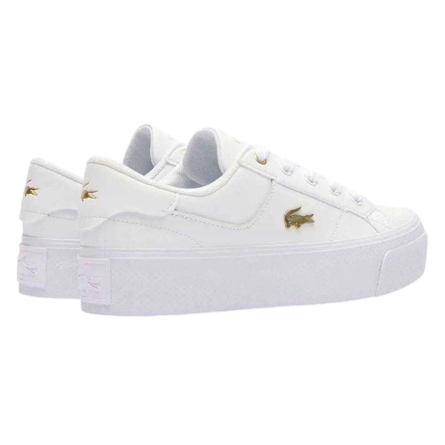 Zapatillas Deportivas de Cuero Ziane Plataforma para Mujer Blanco, Dorado 6/10