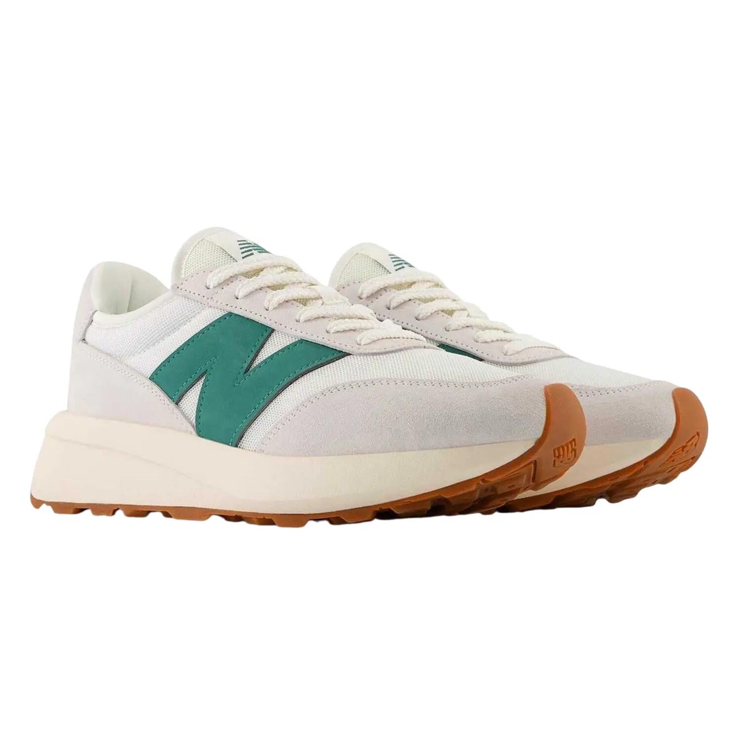 Heren 370 Suède Trainers (Wit, Groen) 4/5