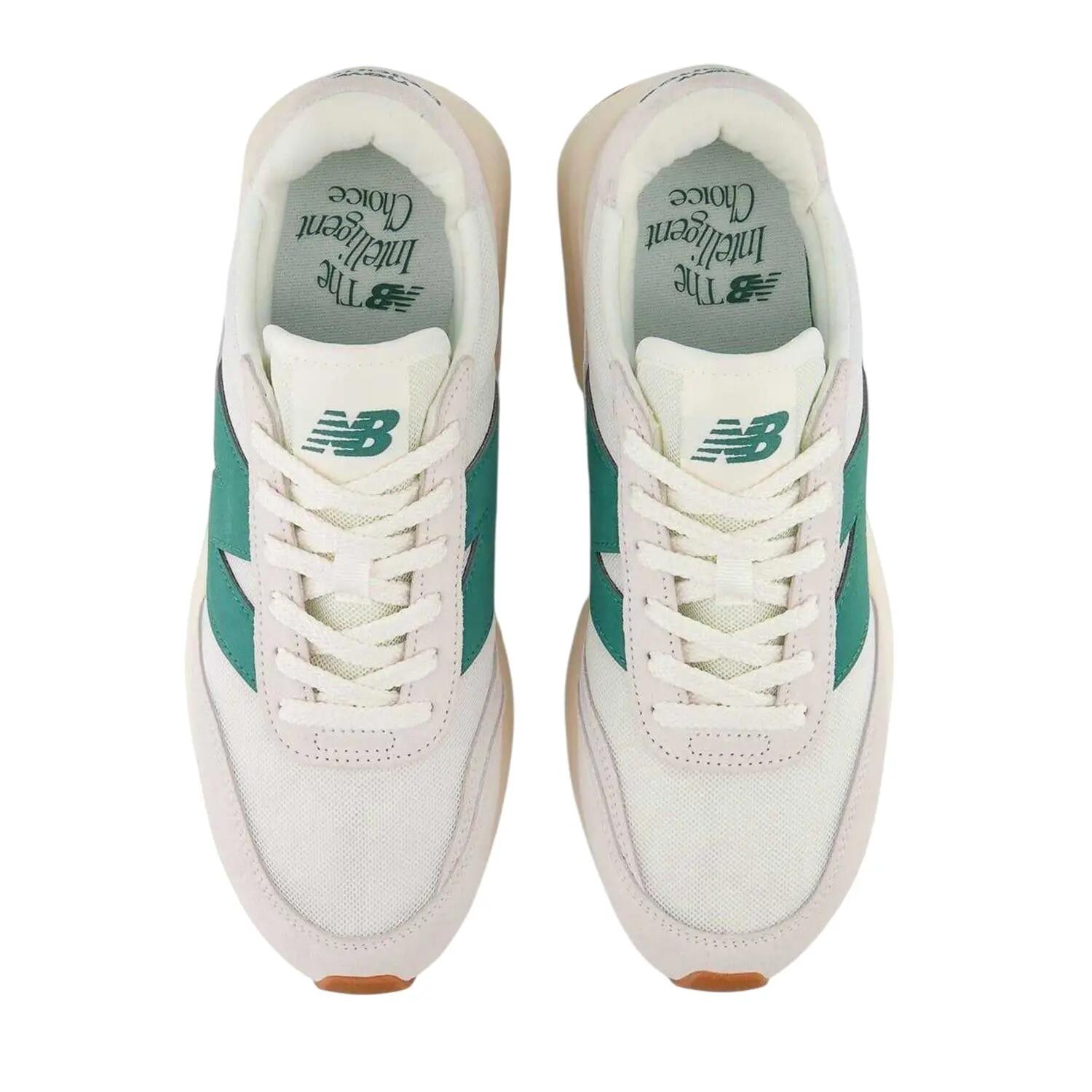 Heren 370 Suède Trainers (Wit, Groen) 3/5