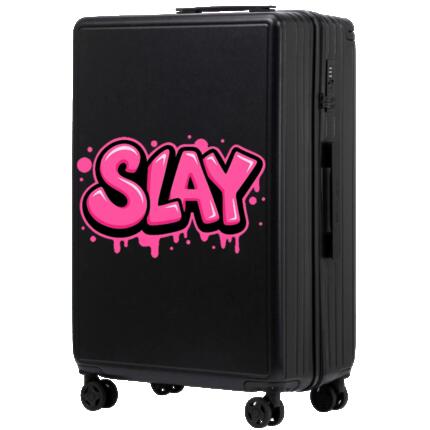 Grande valise Wings ABS+ 28" personnalisée BLEU PASTEL COQUELICOTS POPIERSIE