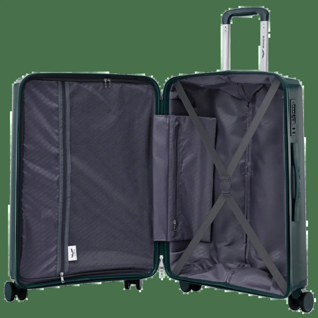 Wings COCKATIEL middelgrote koffer van polypropyleen 24" DARK GREEN 3/10