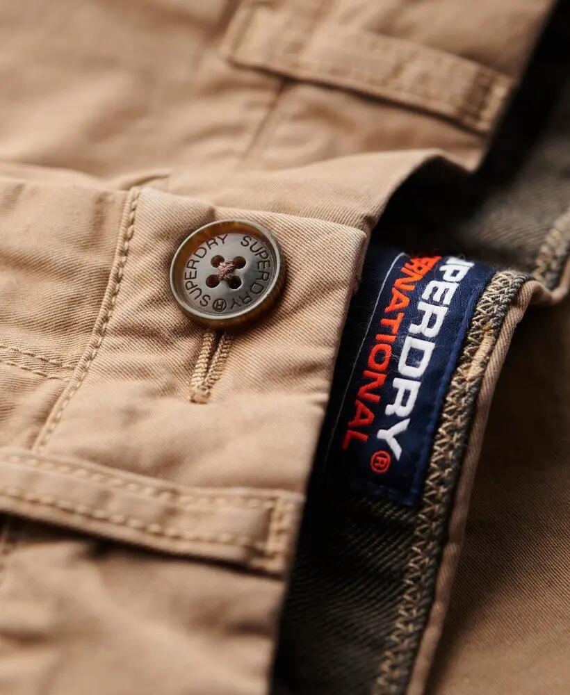 superdry Vintage Chino Shorts in cotone elasticizzato – Desert Beige 6/7
