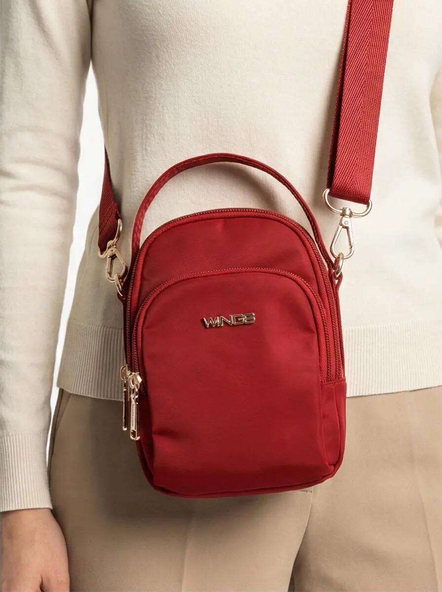 Kleine ROSELLA DARK RED crossbodytas 4/8