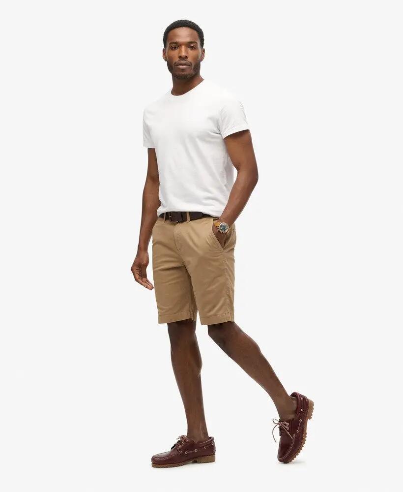 superdry Vintage Chino Shorts in cotone elasticizzato – Desert Beige 4/7