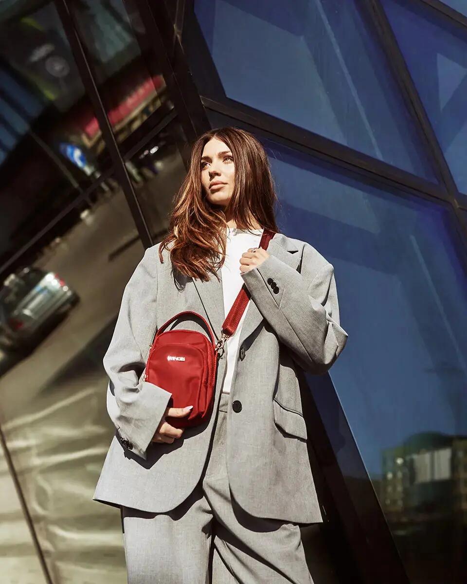 Kleine ROSELLA DARK RED crossbodytas 2/8