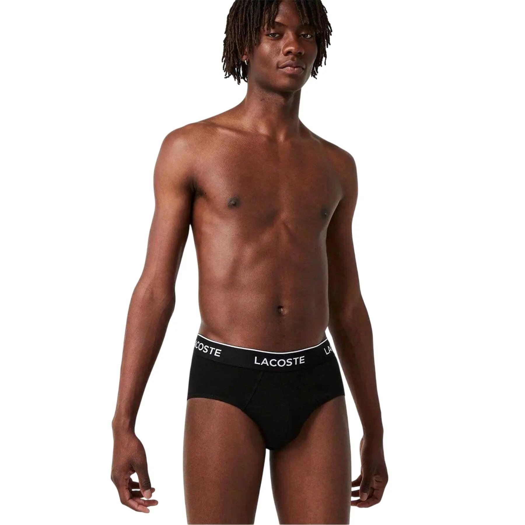 Slip Logo Uomo Misura Confezione 3 Lacoste Nero 3/5