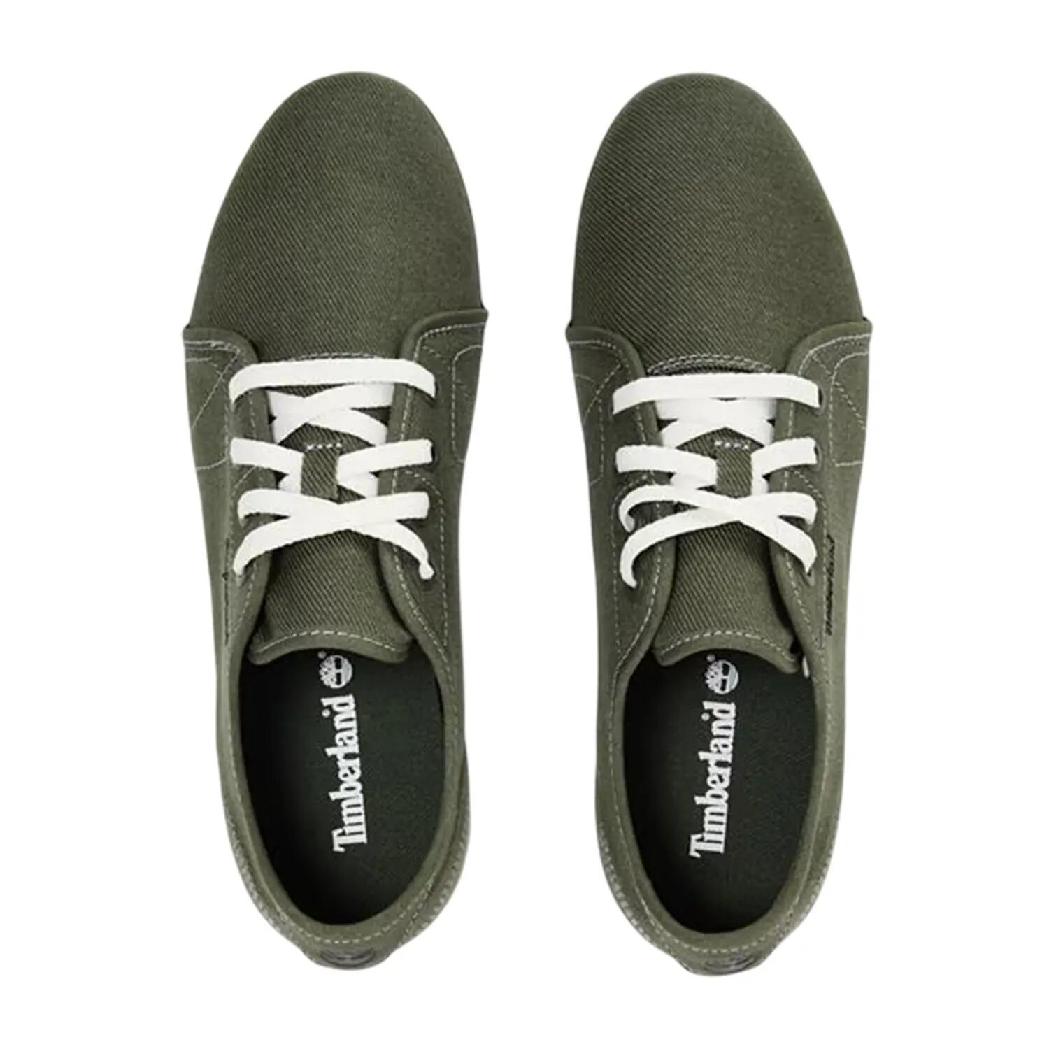 Mens Canvas Low Cut Trainers (Leaf Green) 3/4