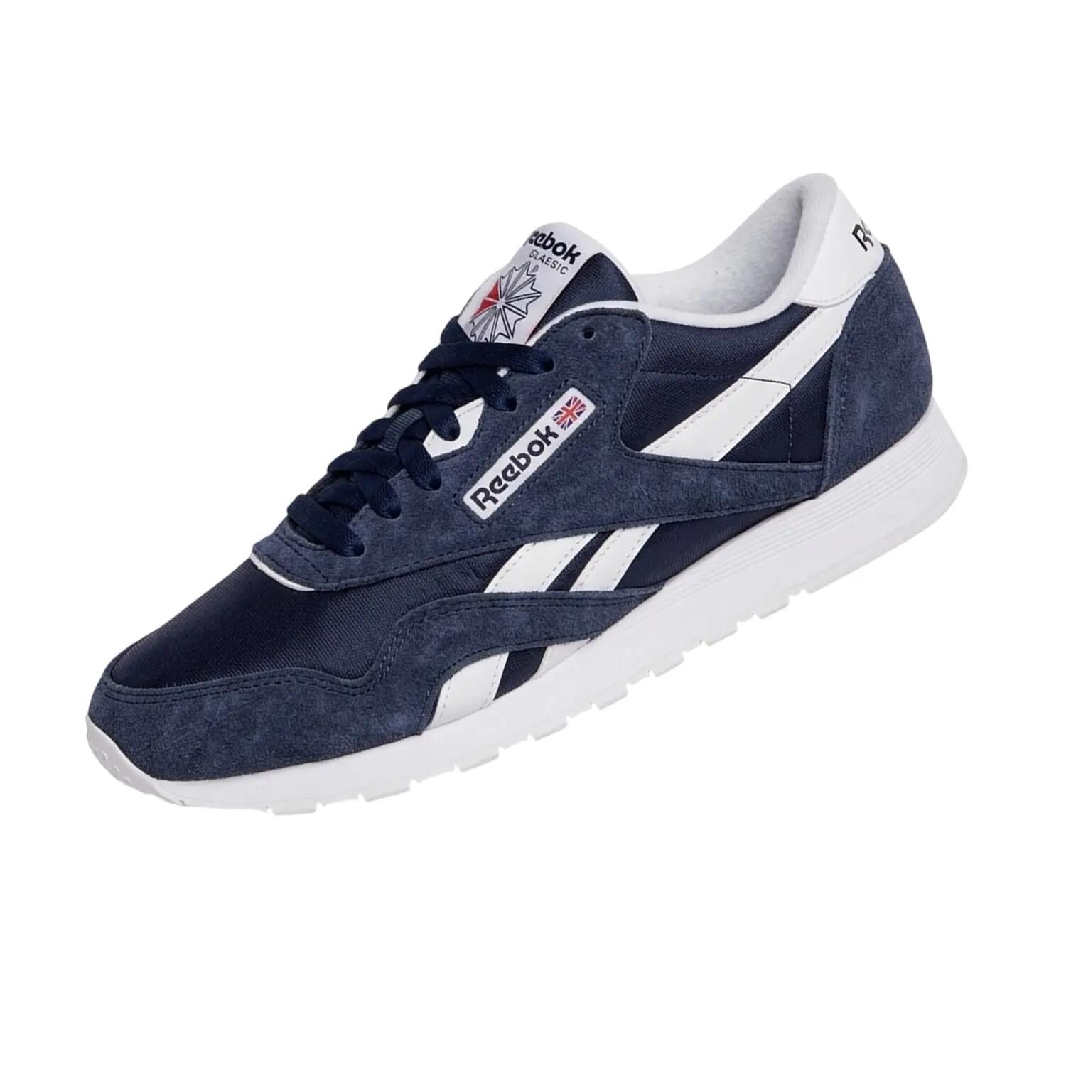 Herensportschoenen met panelen van nylon en suède (Marine) 4/7