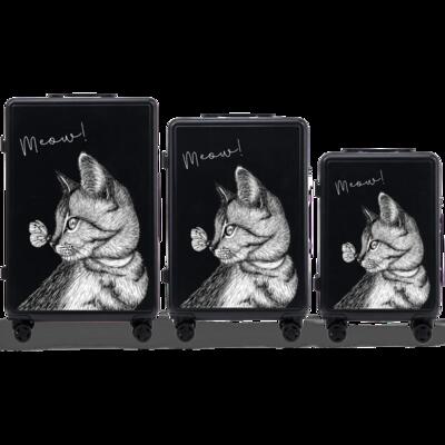 Set van 3 wings abs+ customized black meow-koffers