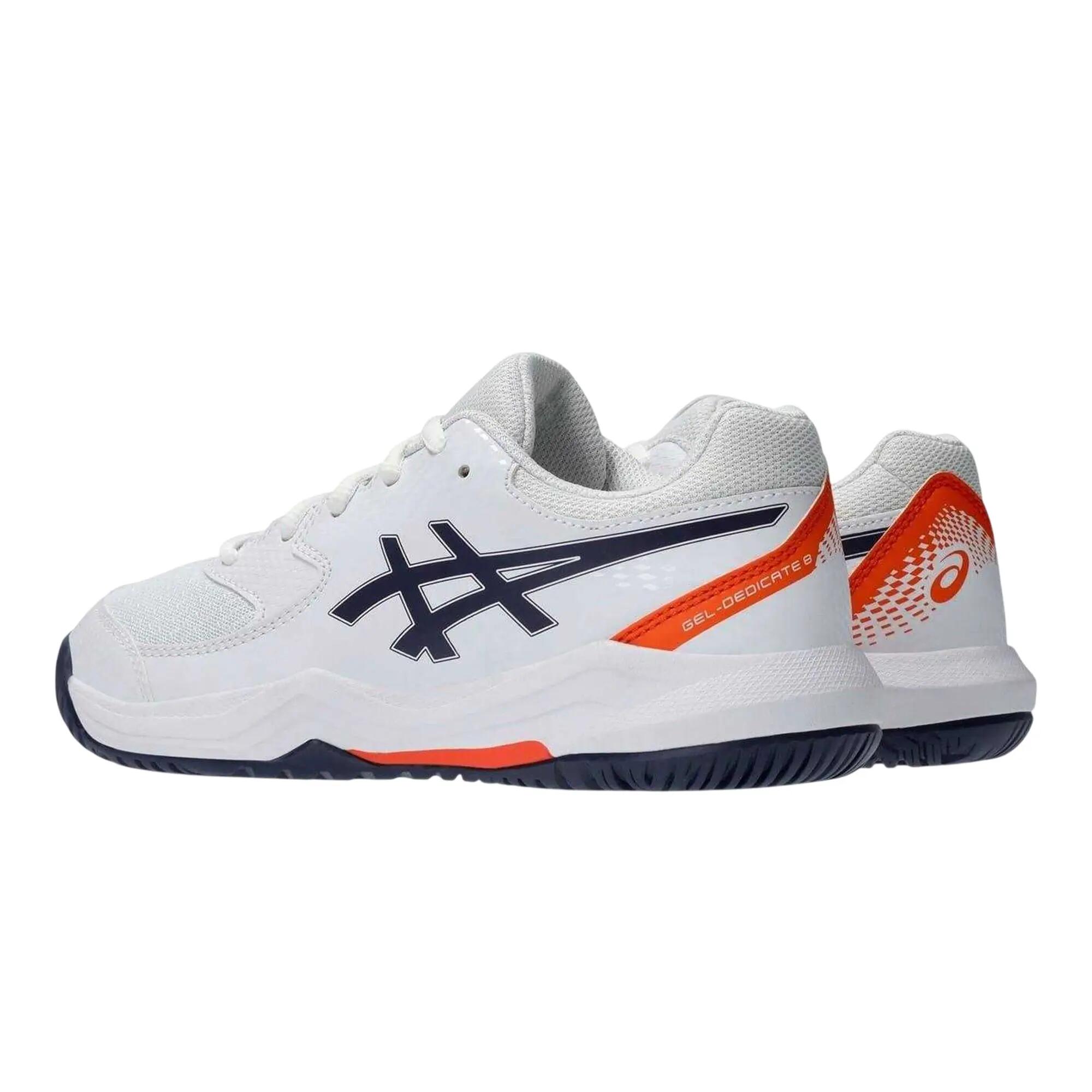 Scarpe Da Tennis Striscia LateraleBambini Asics Gel Dedicate 8 Bianco Indaco 2/7