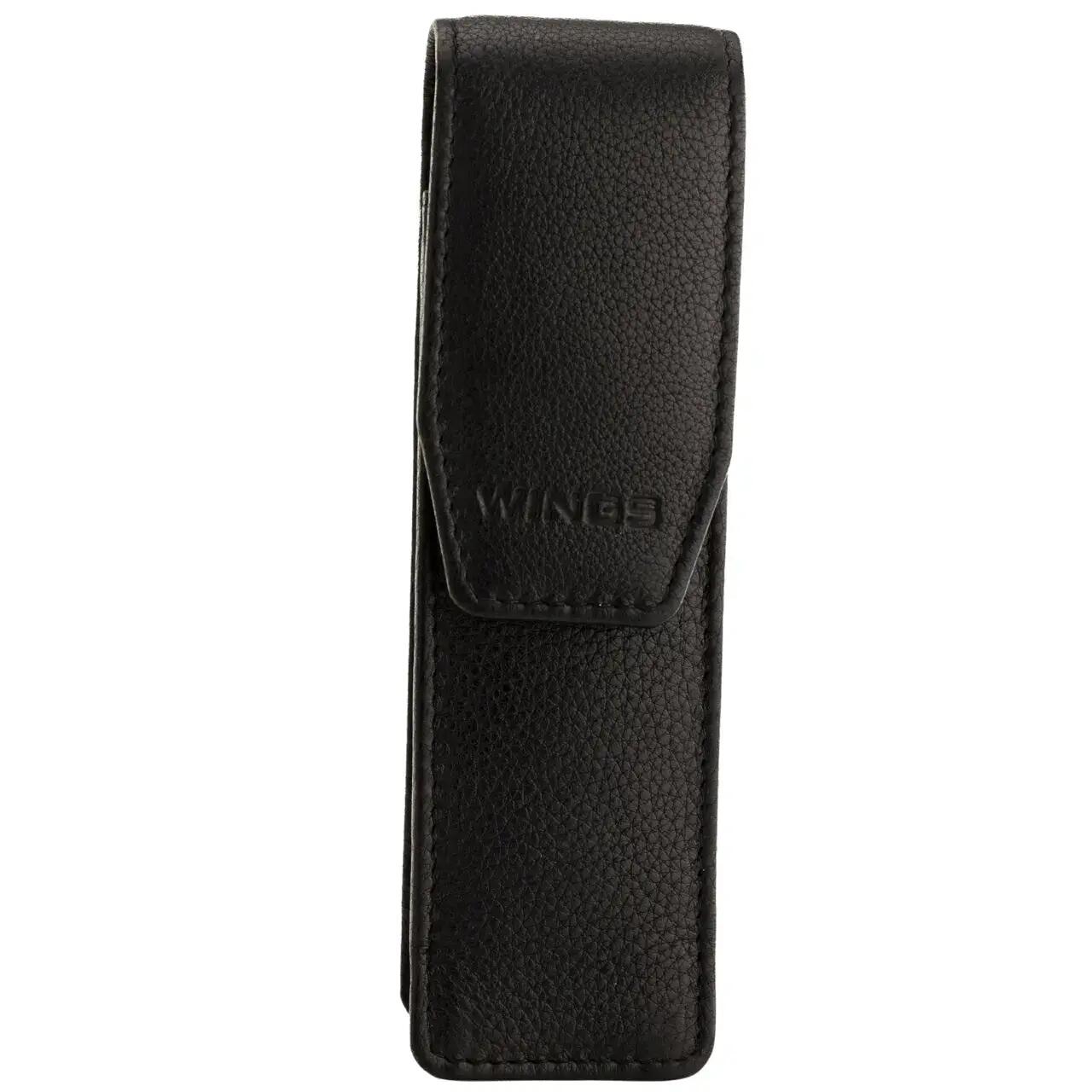 WINGS Étui pour stylo en cuir naturel noir 2/4