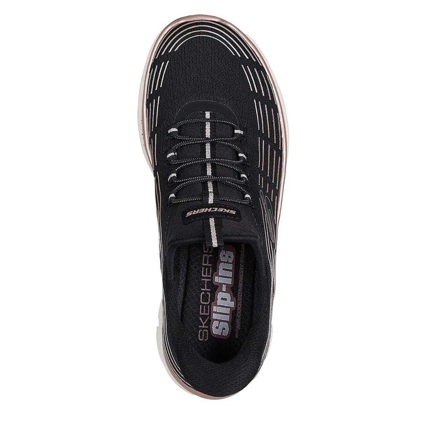 Scarpe Sportive Glitter Da InfilareDonna Skechers Nero Rosa 3/6