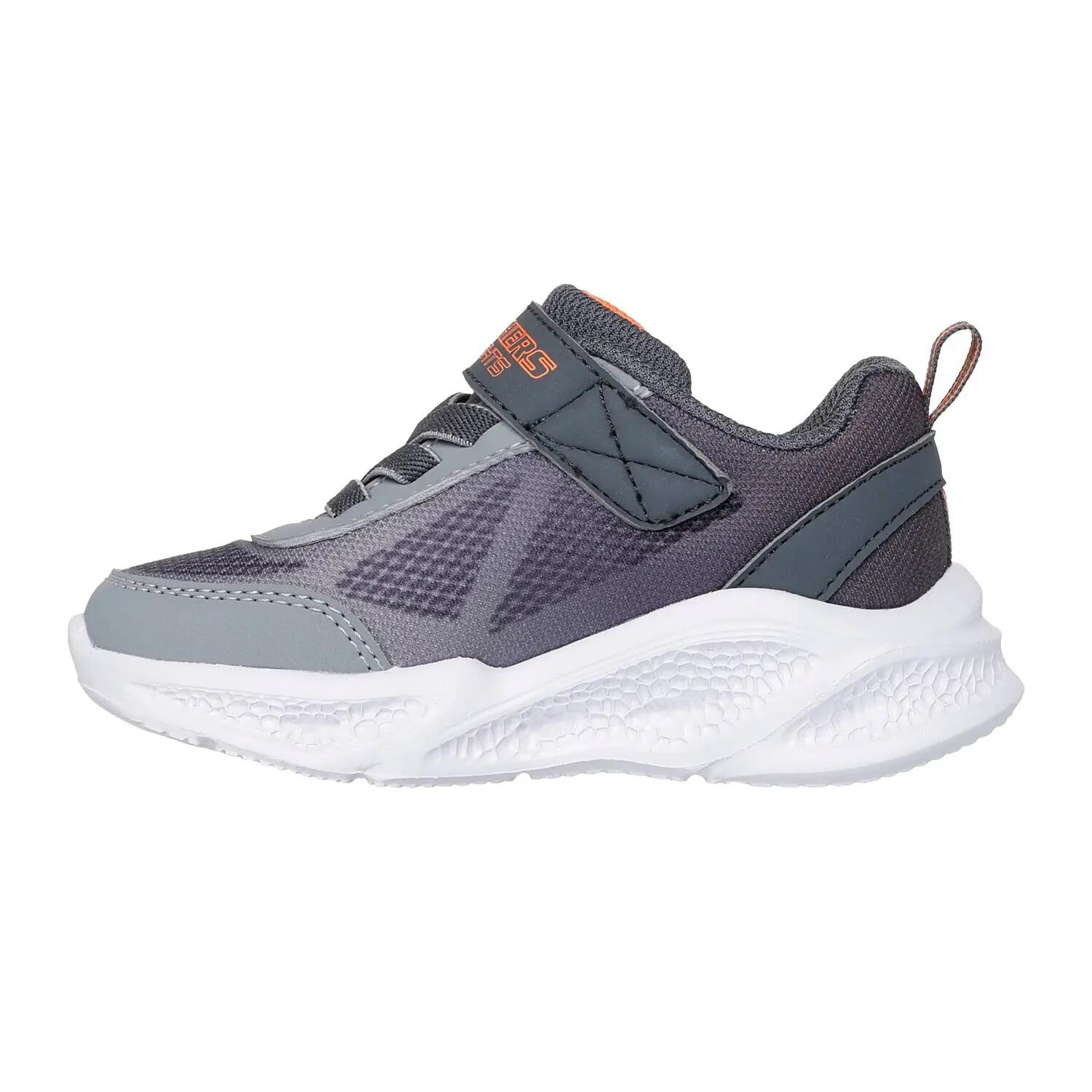"S Lights FlexGlow Bolt" Sneaker für Jungen, Leder Kinder Grau/Orange 2/7