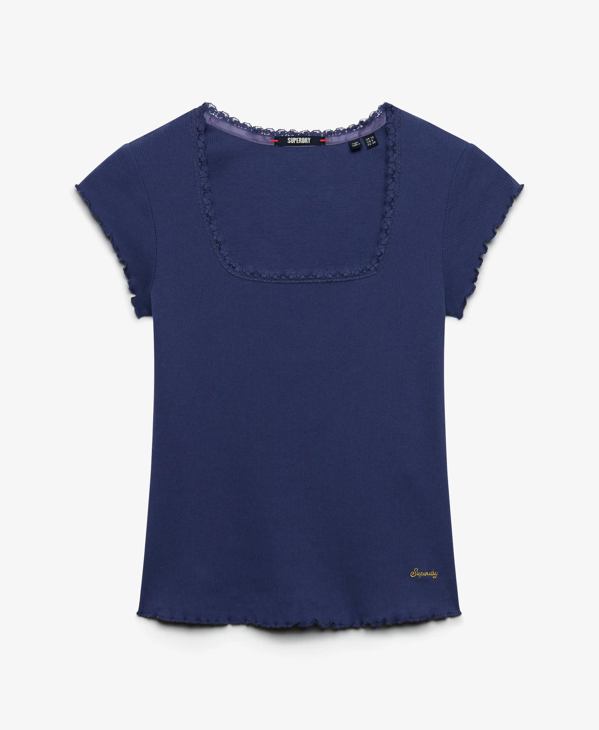 T-shirt de gola quadrada para mulher Superdry Essential 7/7