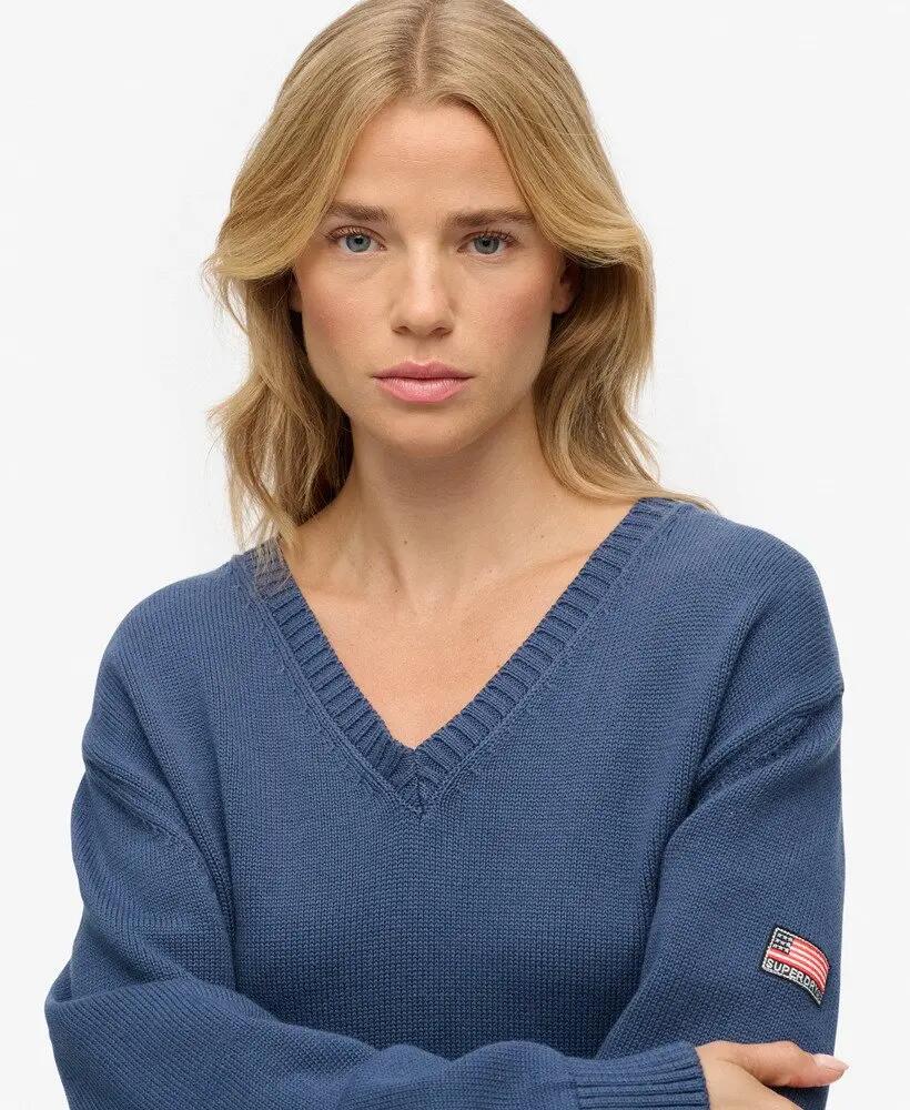 Pull oversized decote V mulher Superdry 4/6