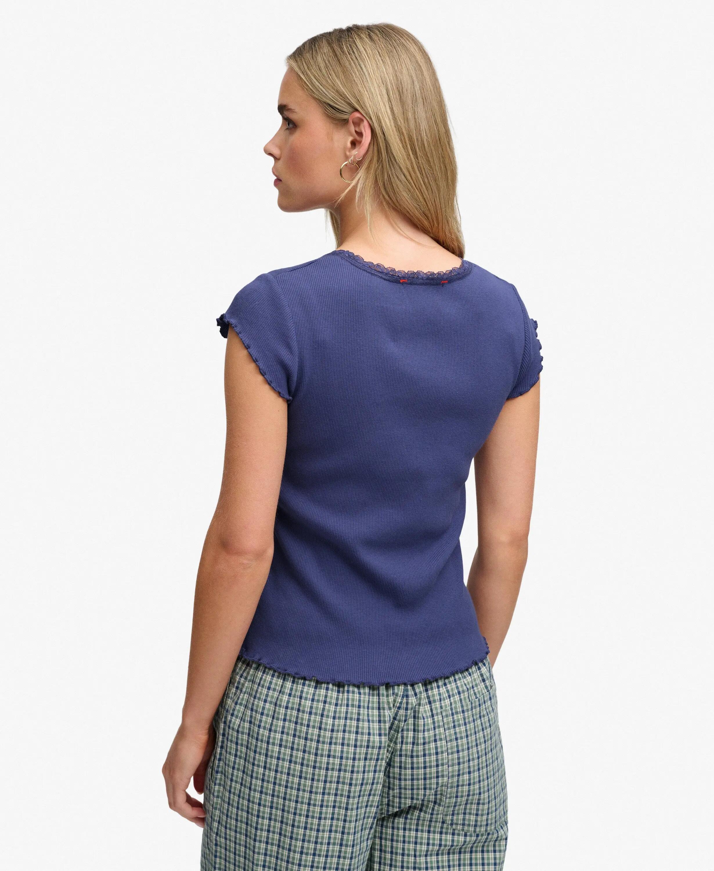 T-shirt de gola quadrada para mulher Superdry Essential 5/7