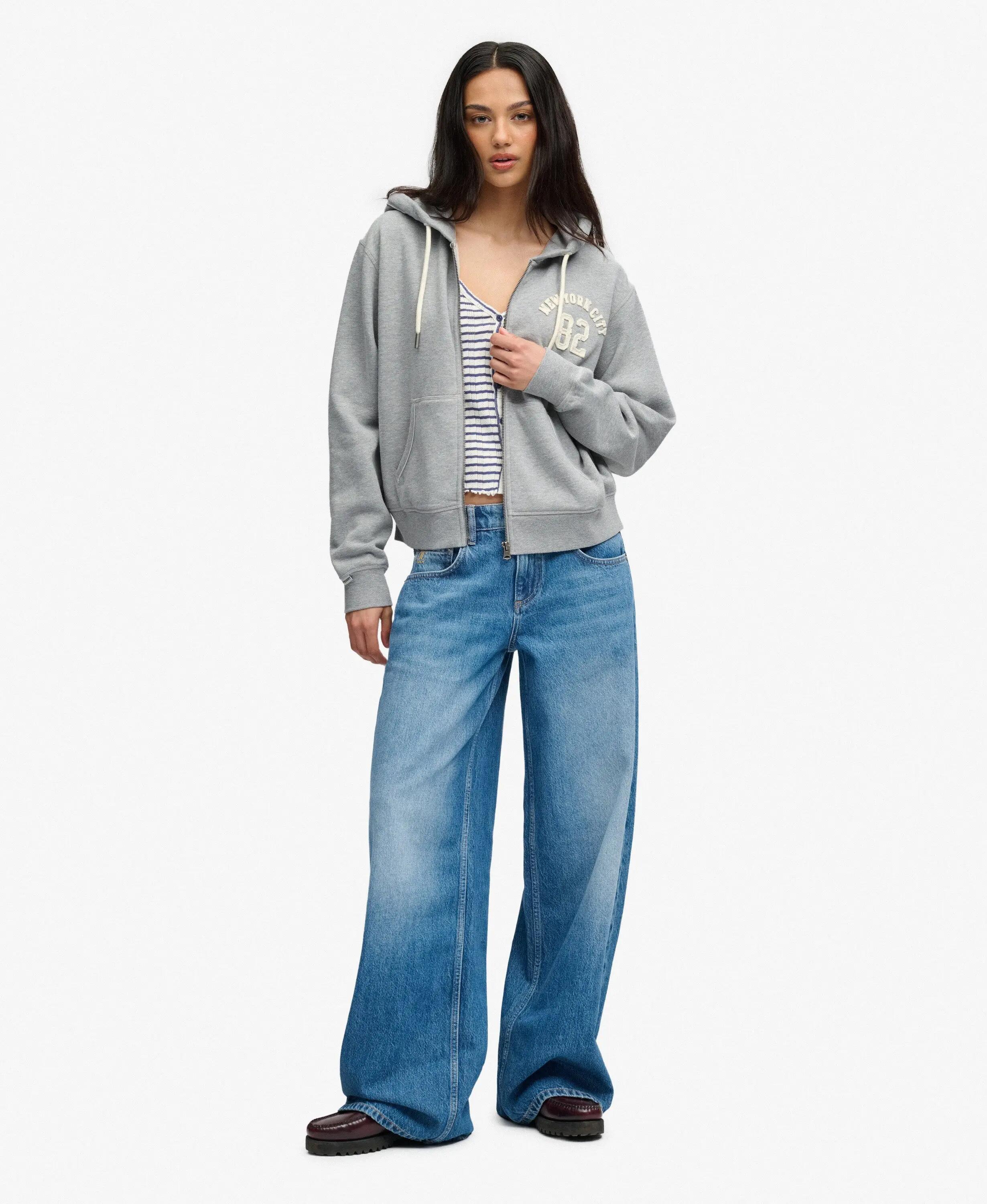 Felpa con cerniera a cappuccio da donna Superdry Athletic Essential 3/7