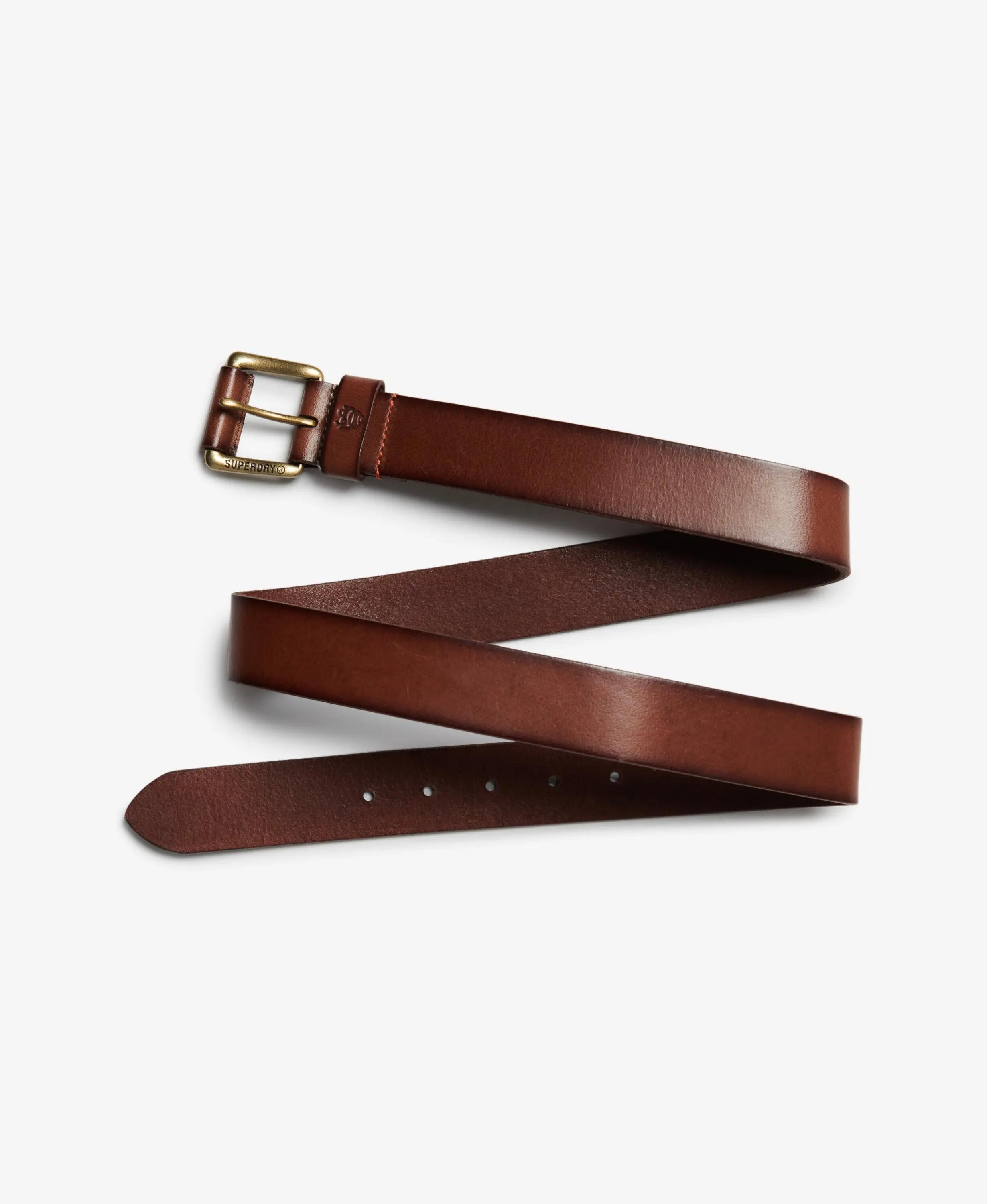 superdry Ceinture Classic en cuir - 100% cuir buffle, TAN 4/4