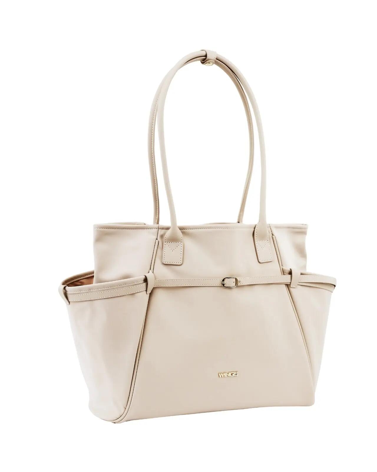WINGS ROSELLA shopper tas met afneembare make-uptas en riem voor koffer BEIGE 5/10