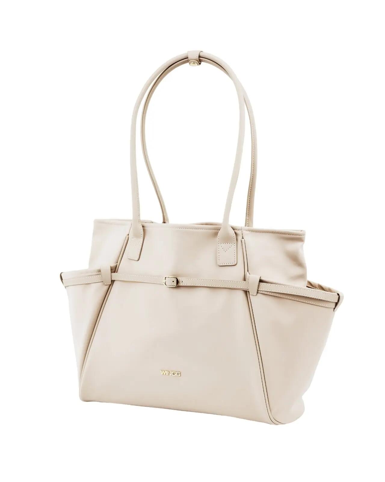WINGS ROSELLA shopper tas met afneembare make-uptas en riem voor koffer BEIGE 4/10