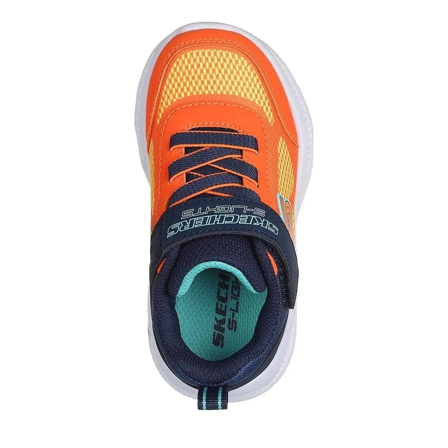 Lederen sportschoenen voor jongens: S Lights FlexGlow Bolt (Oranje/Zwaar) 3/6