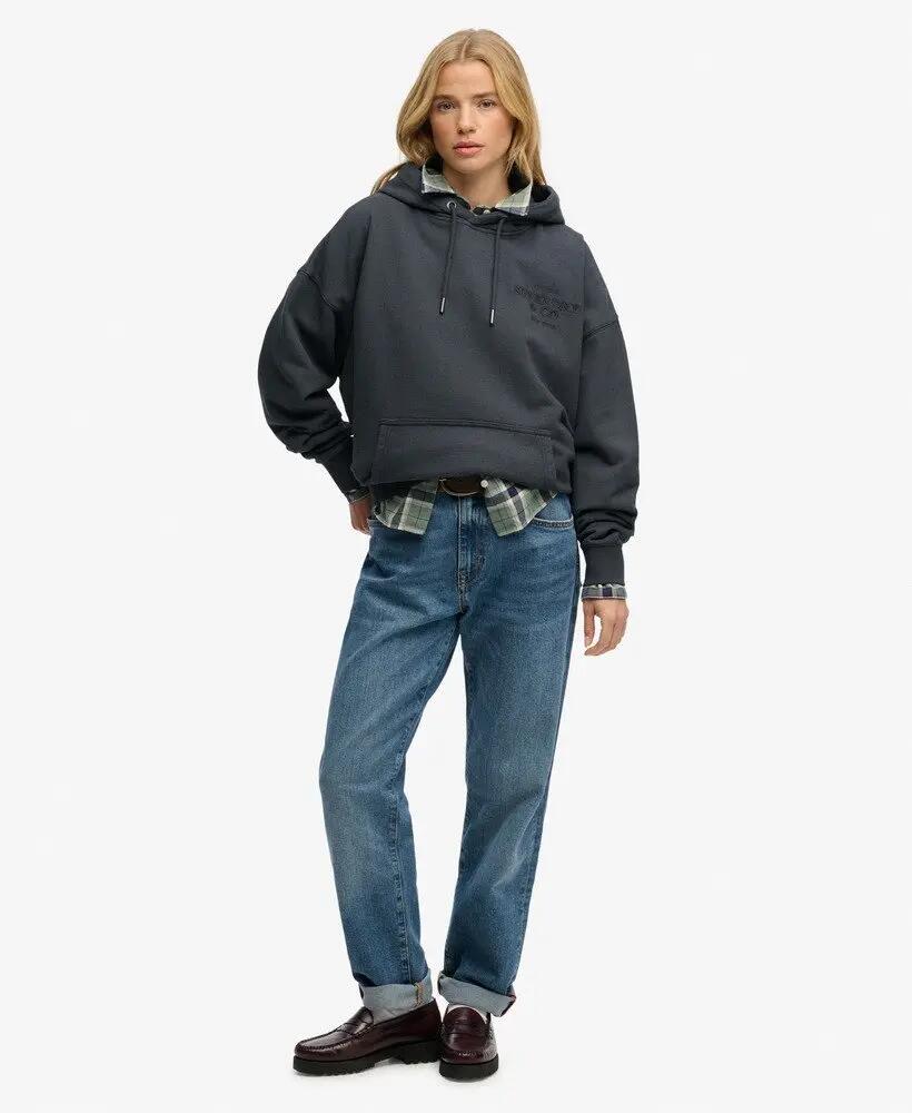 Felpa con cappuccio da donna Superdry Luxe Casual Emb Relaxed 3/7