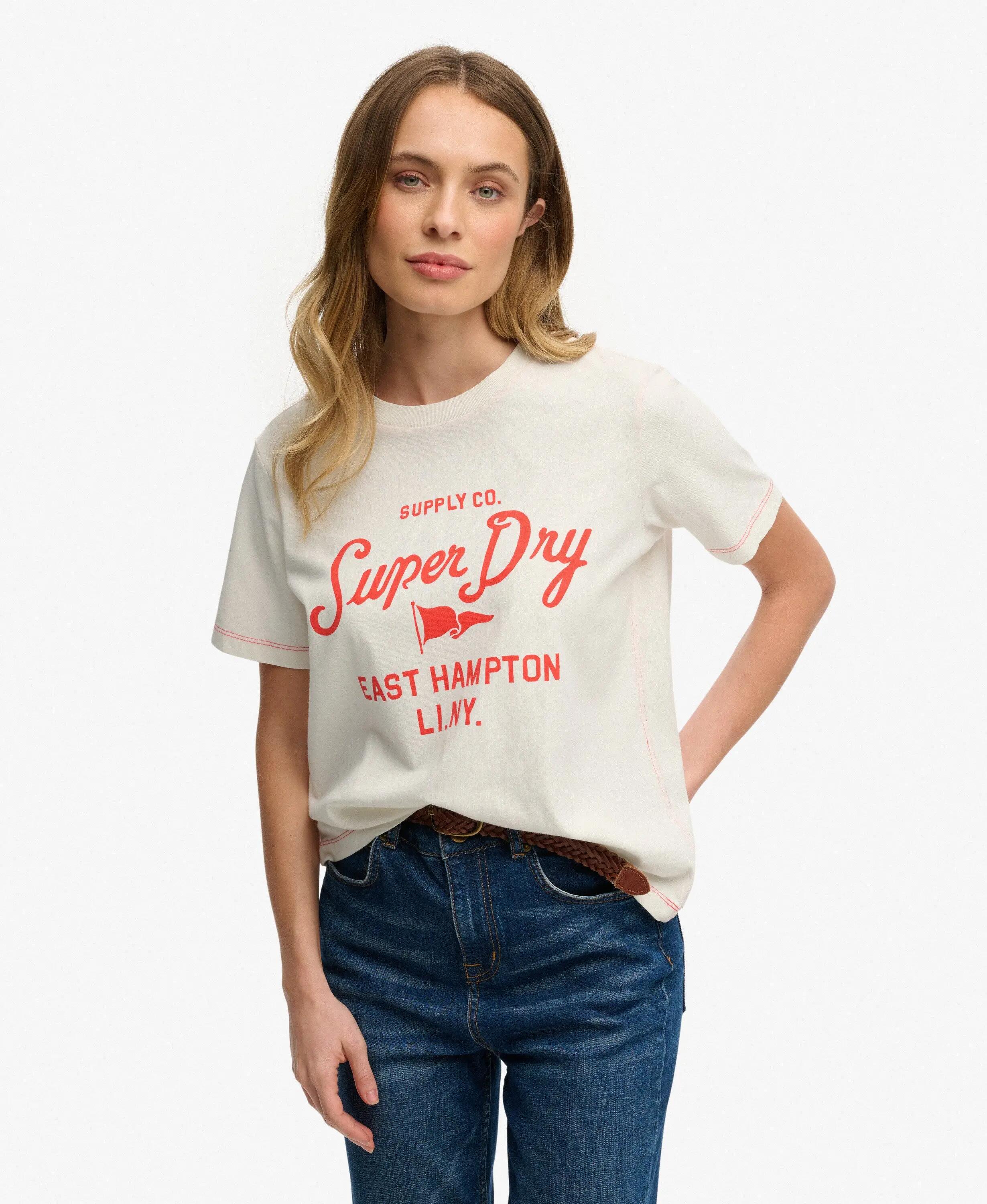 Dames-T-shirt Superdry Heritage Hamptons 3/6