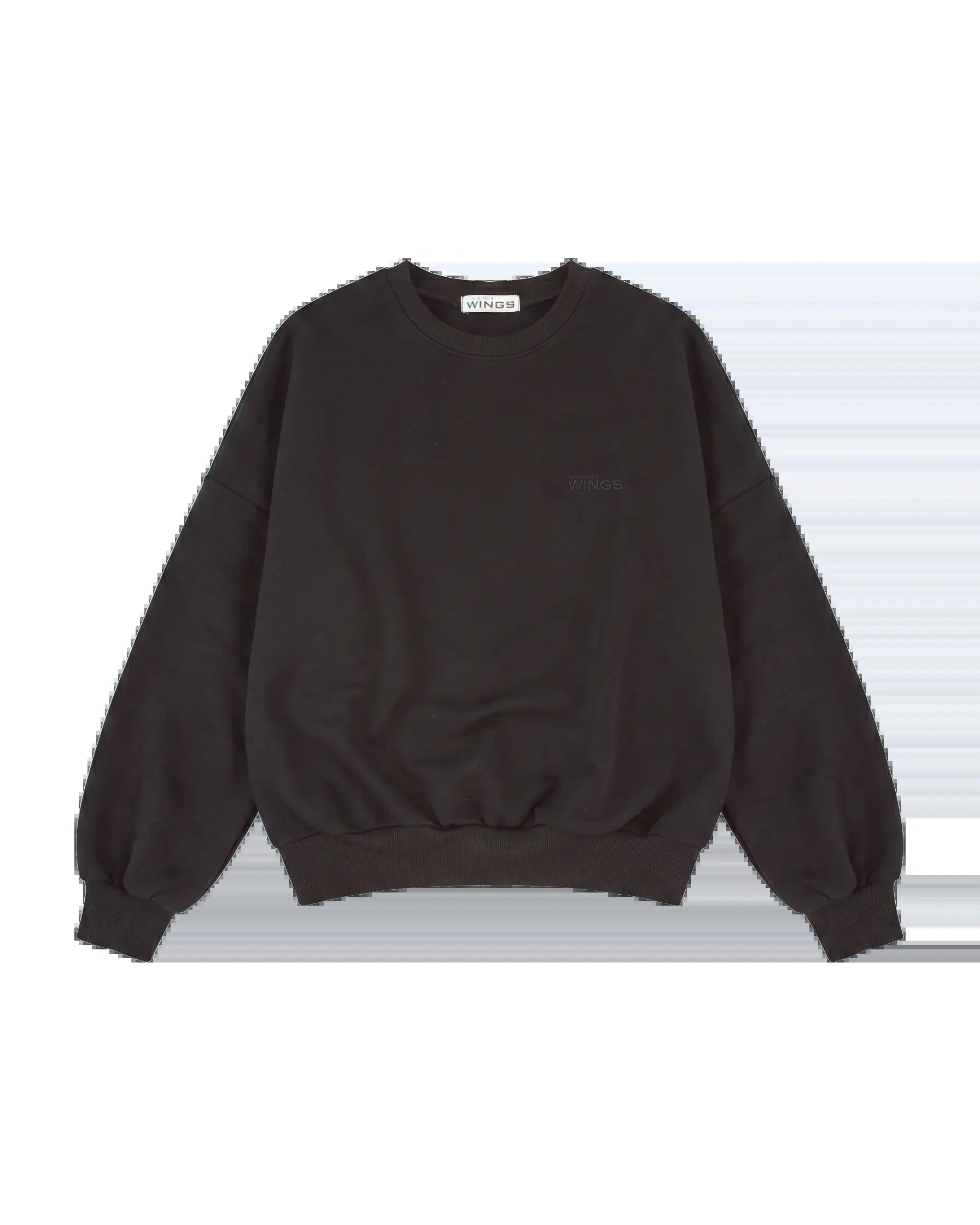 Dames oversized CREWNECK sweater UNLEASH WINGS ZWART 1/4