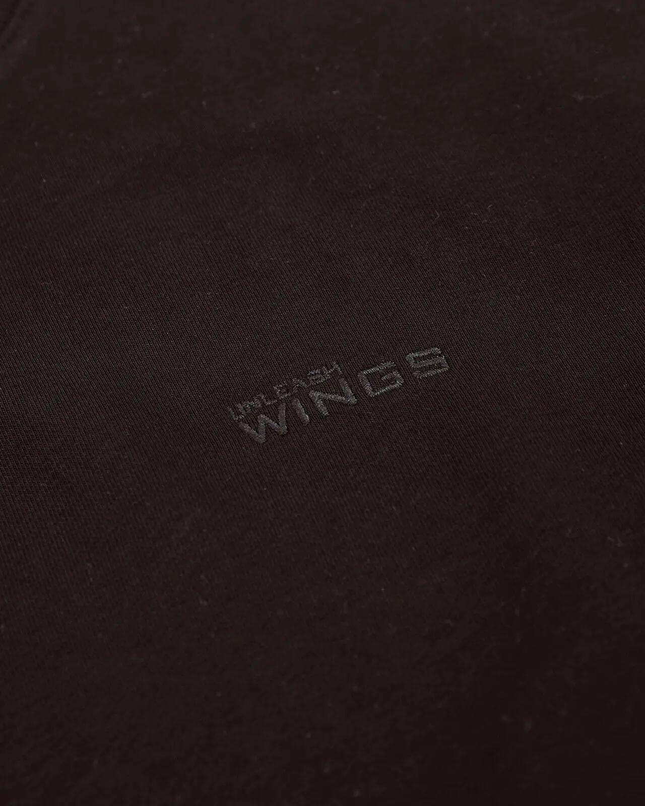 Dames oversized CREWNECK sweater UNLEASH WINGS ZWART 3/4