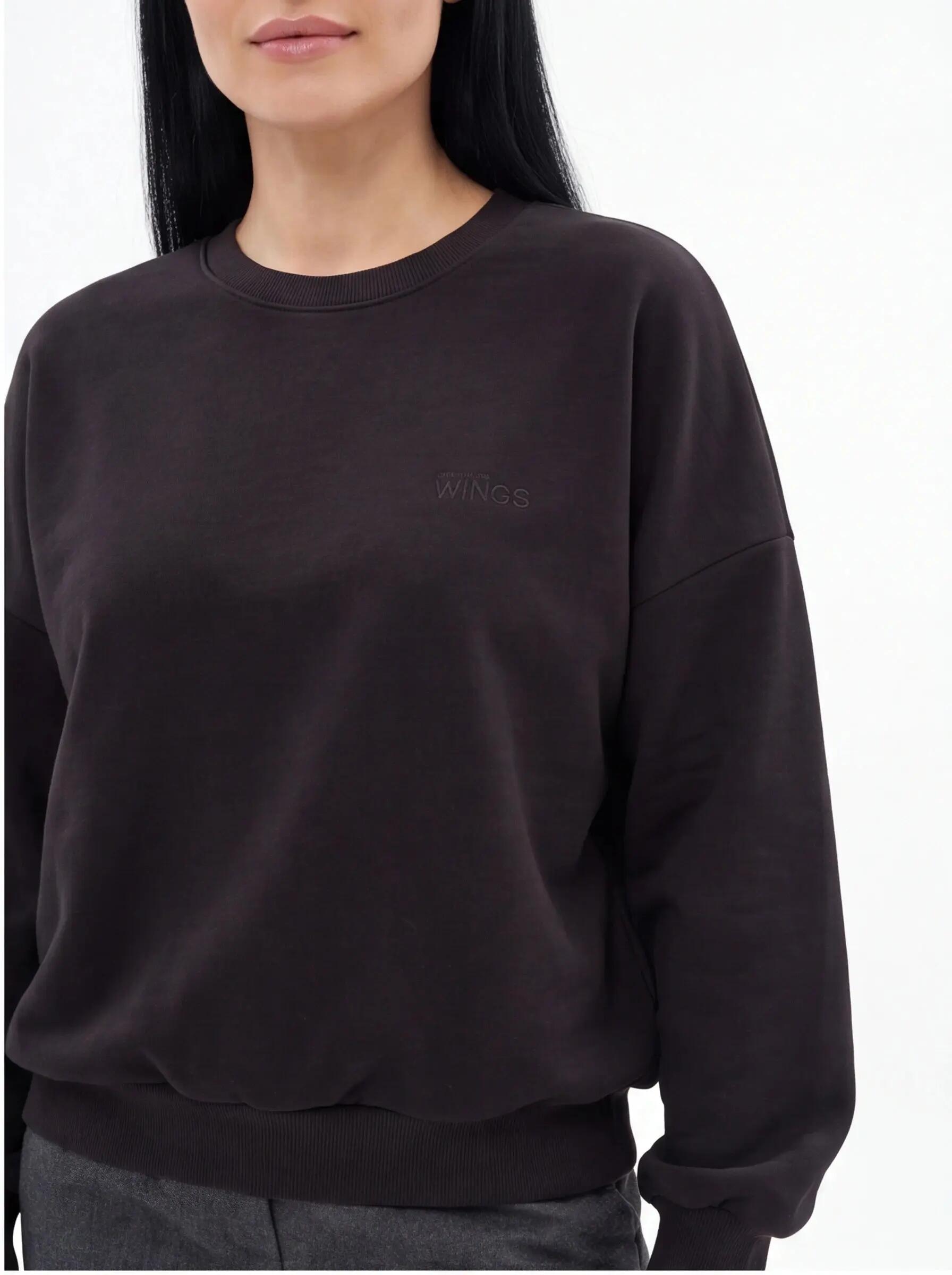 Dames oversized CREWNECK sweater UNLEASH WINGS ZWART 2/4