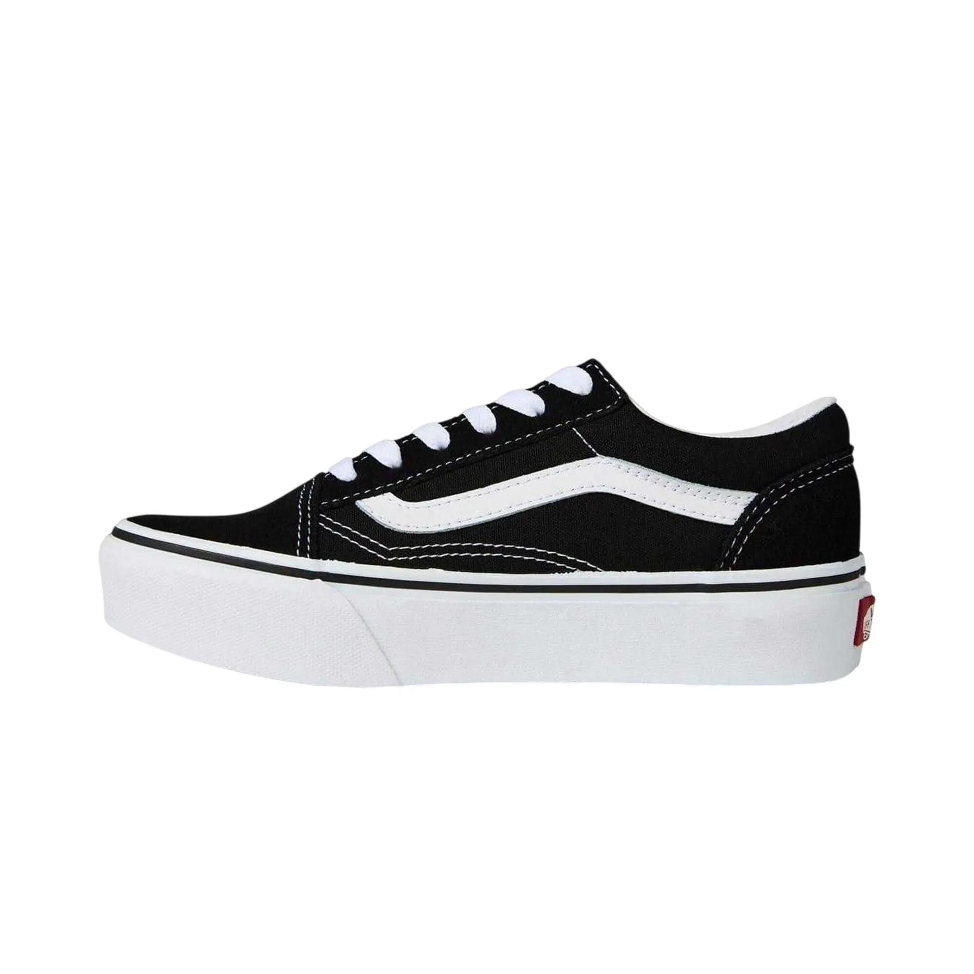 "Old Skool" Seitenstreifen Sneaker für , PlattformAbsatz Kinder Schwarz/Weiß 3/5
