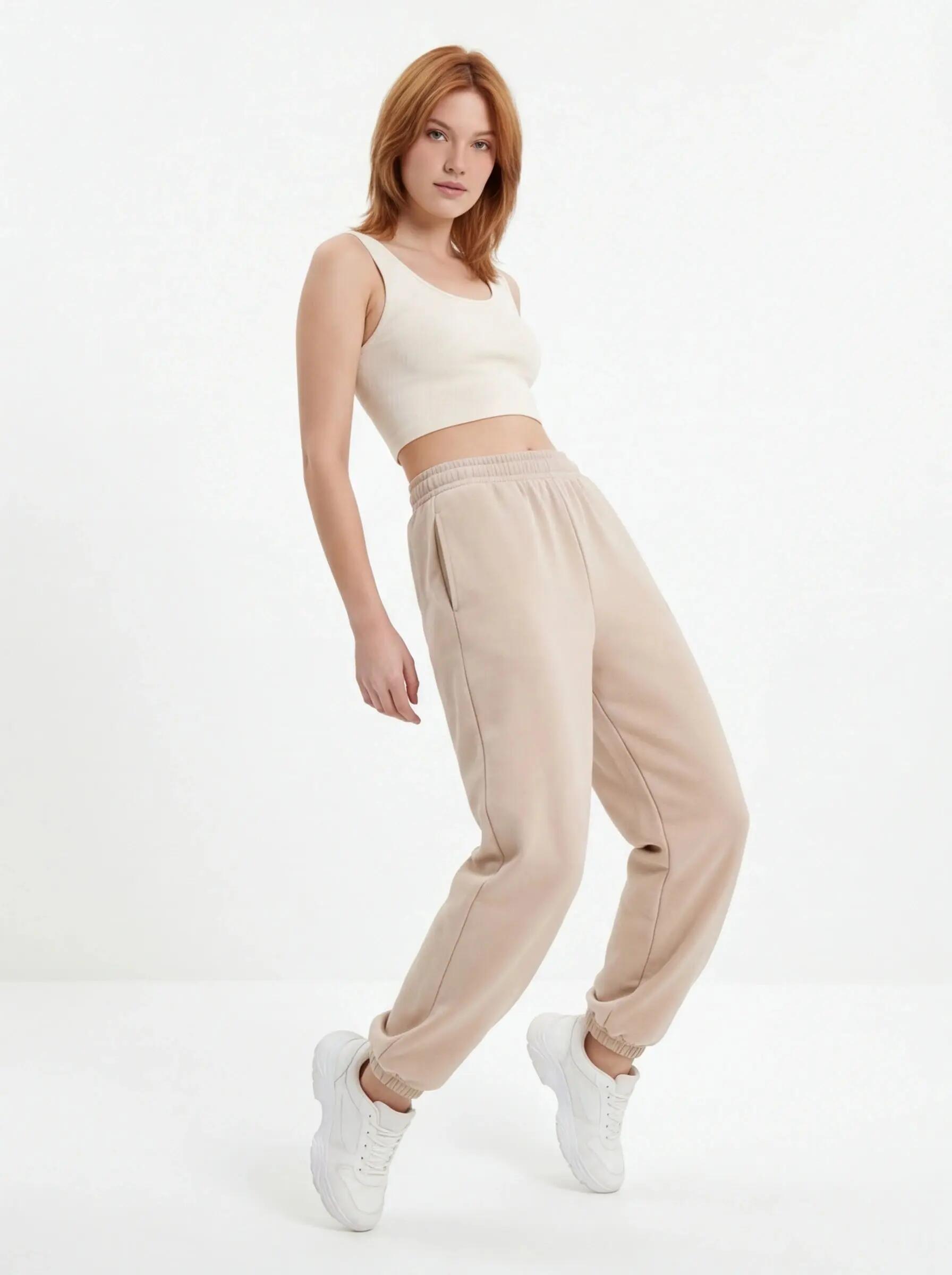 Pantalon de jogging oversize pour femme UNLEASH WINGS BEIGE 2/8