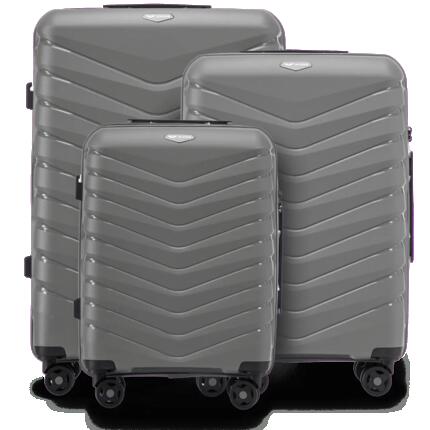 Ensemble de 3 valises Wings PHOENIX polypropylène NOIR