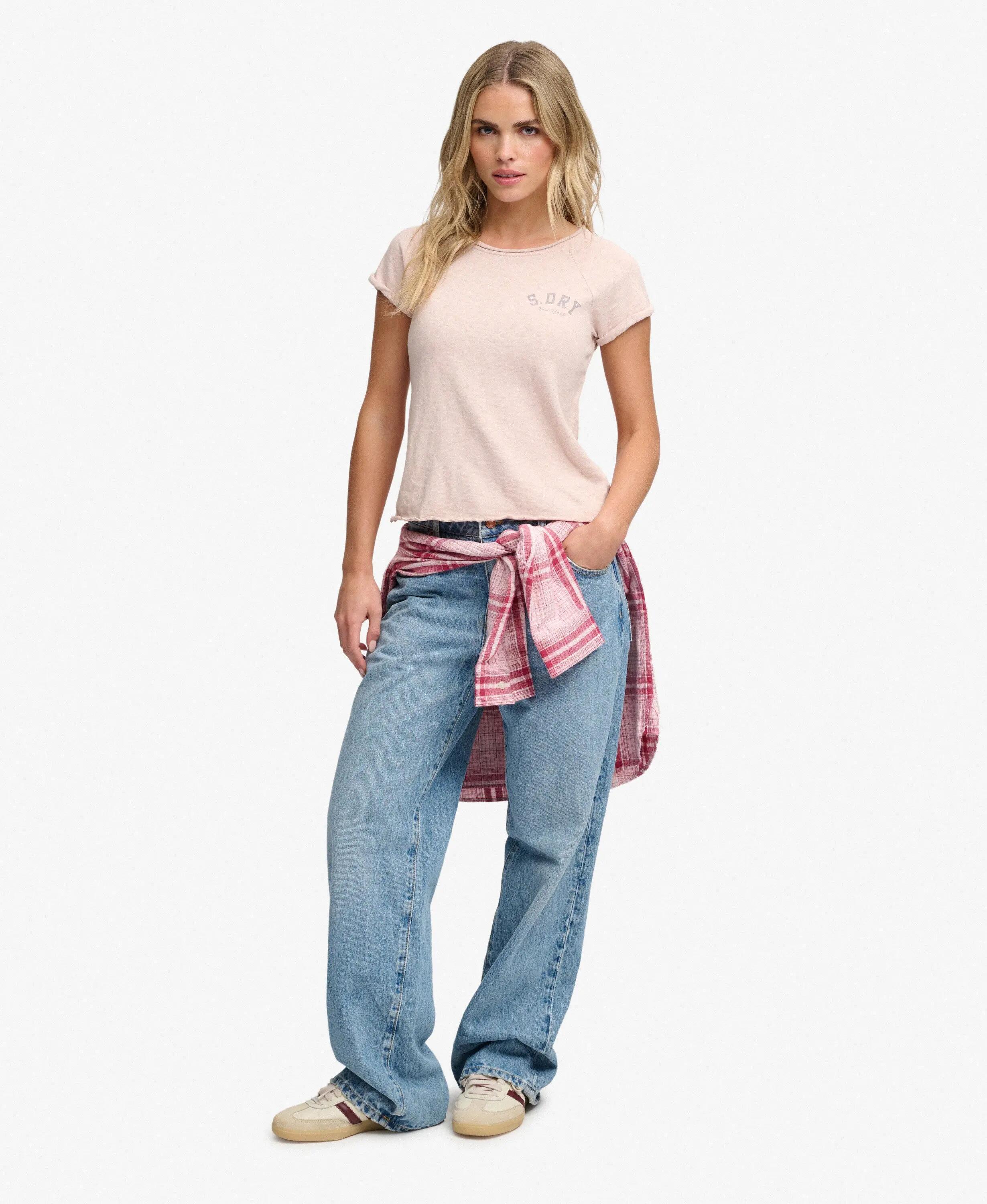 Dames-T-shirt Superdry Ess Slub Graphic 3/6