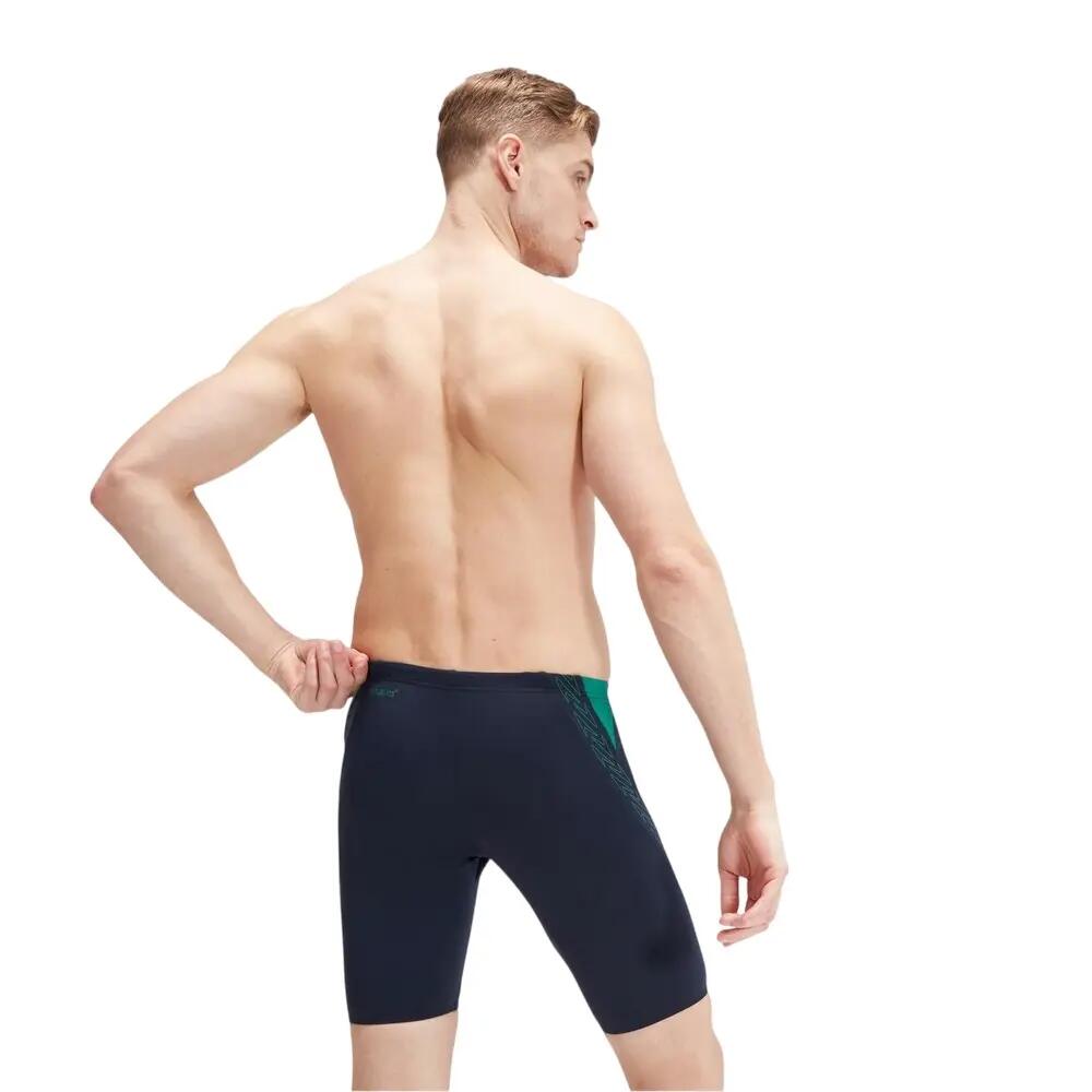 Jammer De Natation Motif/style Abstrait Homme (Bleu Marine / Vert Abstrait) 2/6