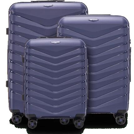 Ensemble de 3 valises Wings PHOENIX polypropylène NOIR
