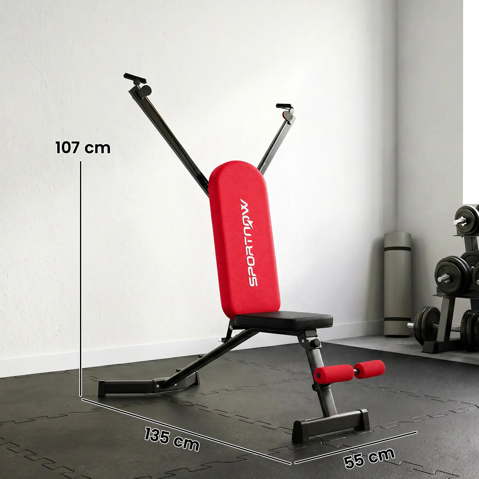 Banco de musculação 135x130x107 cm vermelho SPORTNOW 3/4