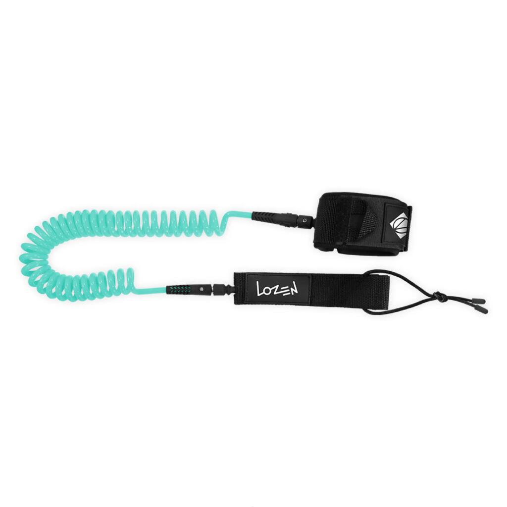 10'-3 m Coiled Leash for Stand Up Paddle - Blue Lozen Leash