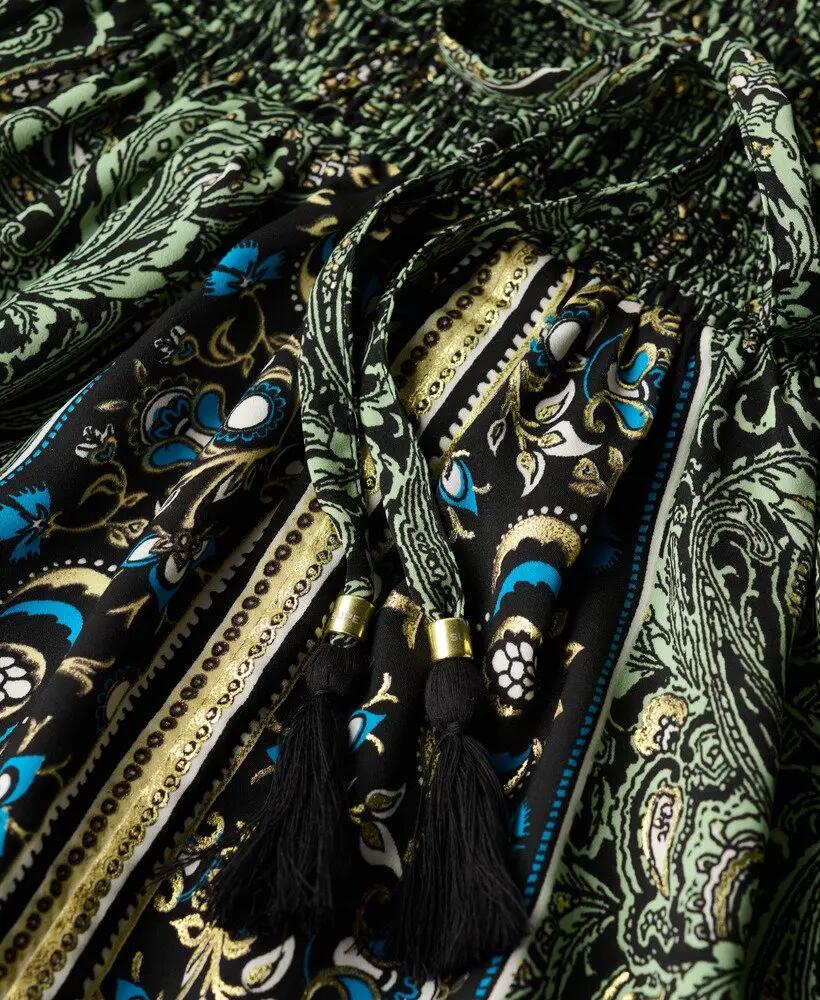 superdry Gonna corta St Tropez Paisley in poliestere – Green Leaf Paisley 6/7
