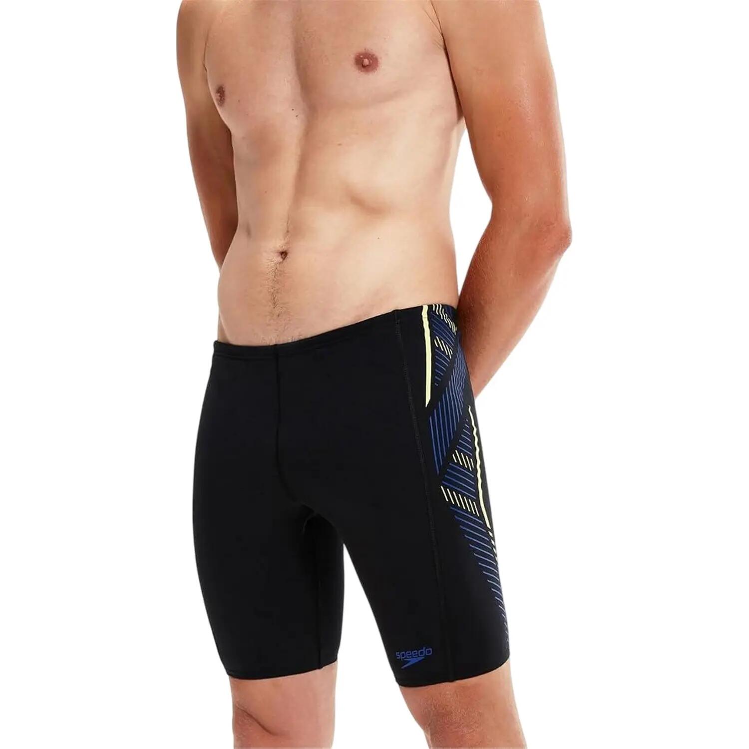 Jammer De Natation Motif/style À Rayures TECH Homme (Noir / Bleu Rayures) 4/5