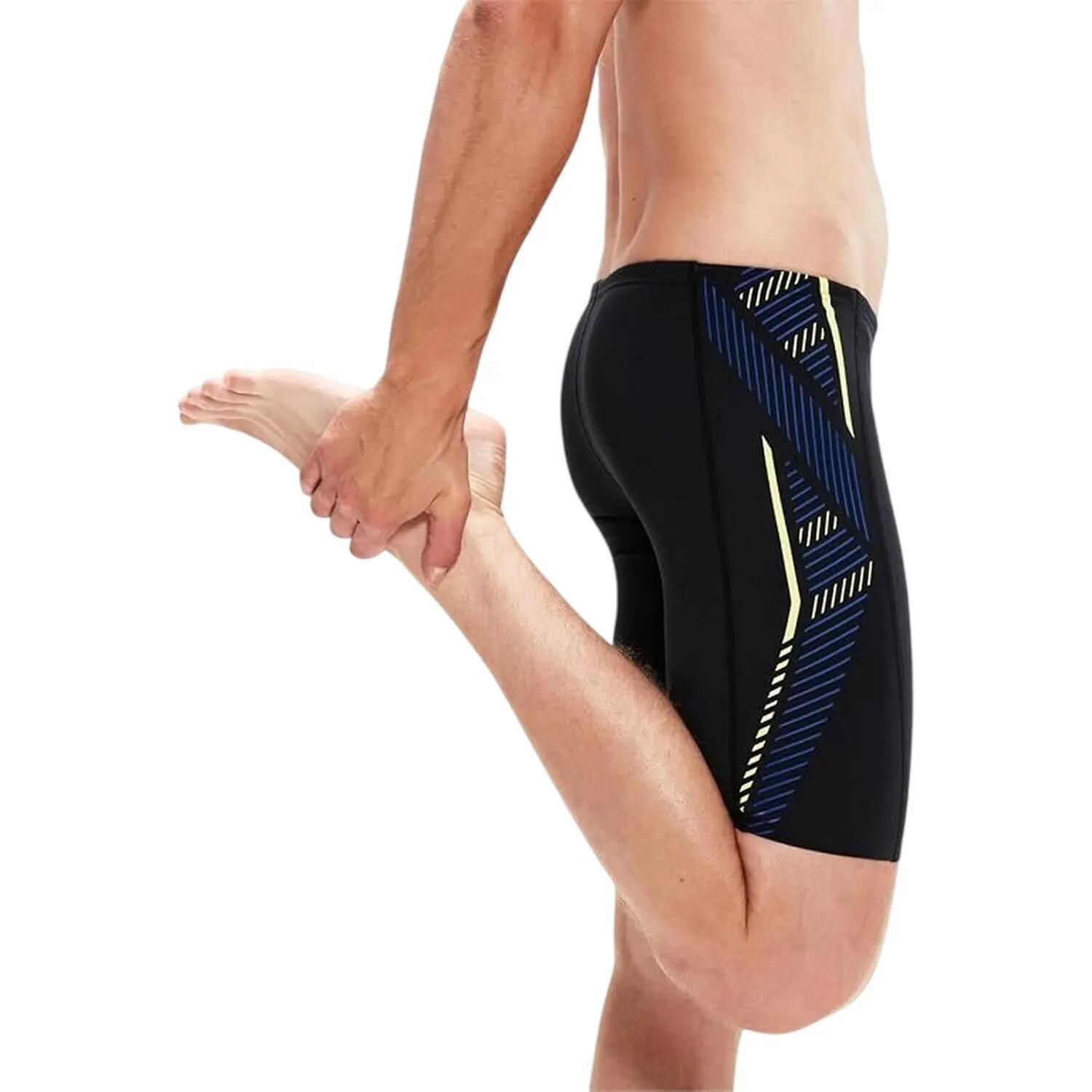 Jammer De Natation Motif/style À Rayures TECH Homme (Noir / Bleu Rayures) 3/5