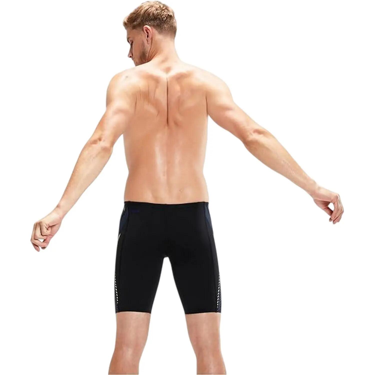 Jammer De Natation Motif/style À Rayures TECH Homme (Noir / Bleu Rayures) 2/5