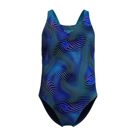 Maillot De Bain 1 Pièce Motif/style Imprimé Fille (Bleu Vif Imprimé)