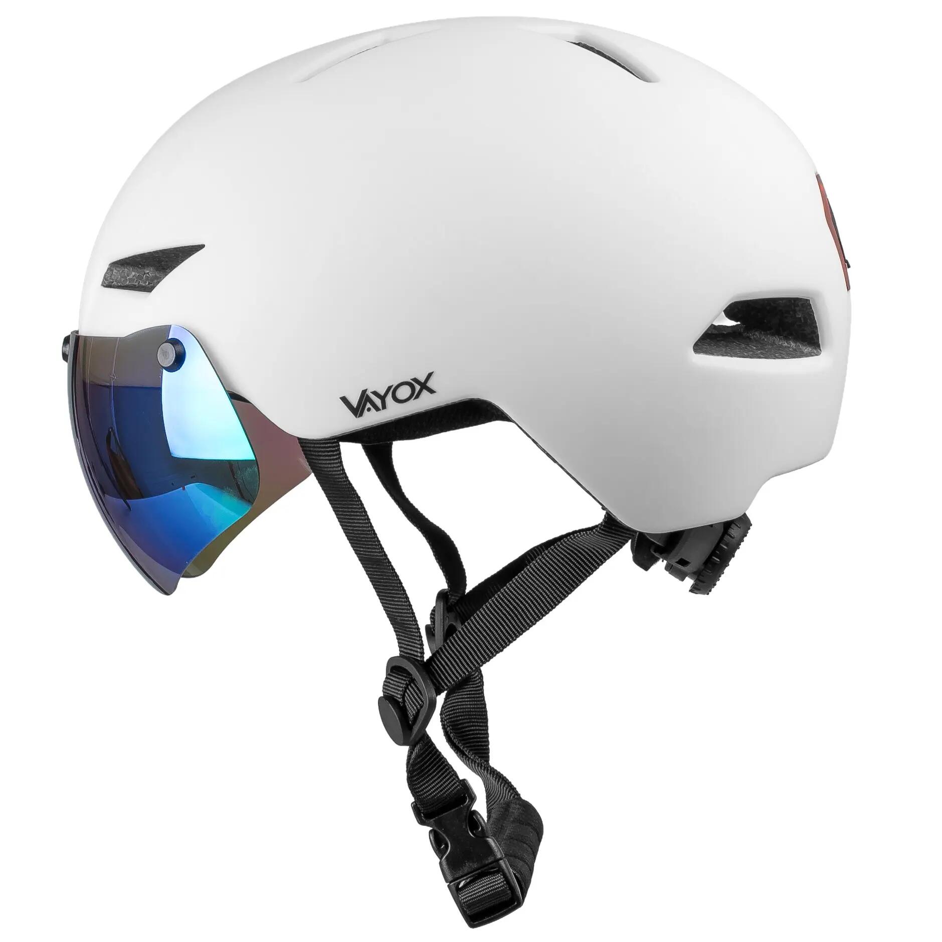 Casco per bici pattini Vayox Street VA0423 con visiera e luce LED 55-58cm 7/16