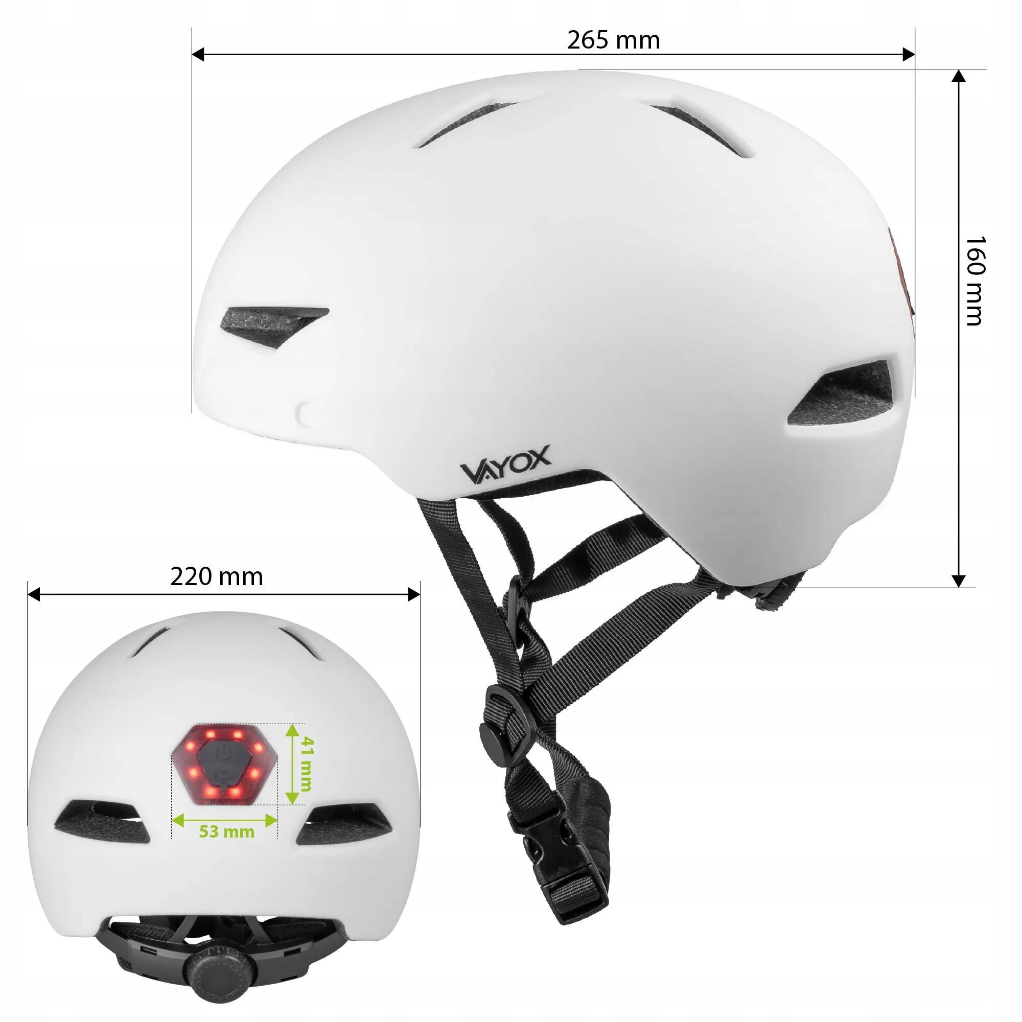 Casco per bici pattini Vayox Street VA0423 con visiera e luce LED 55-58cm 14/16