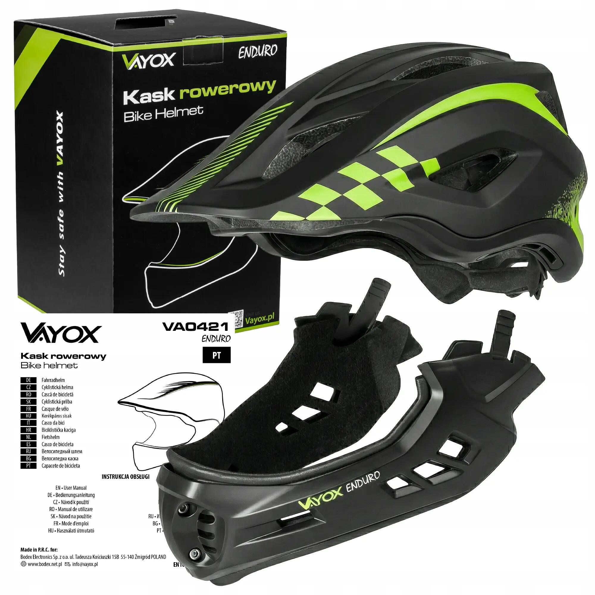 Kask rowerowy Mtb Fullface Enduro Vayox 15/16